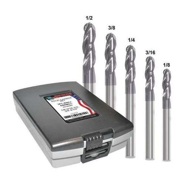 Manufacturer Varies End Mill Set, 0.5 in, Carbide 222-888882
