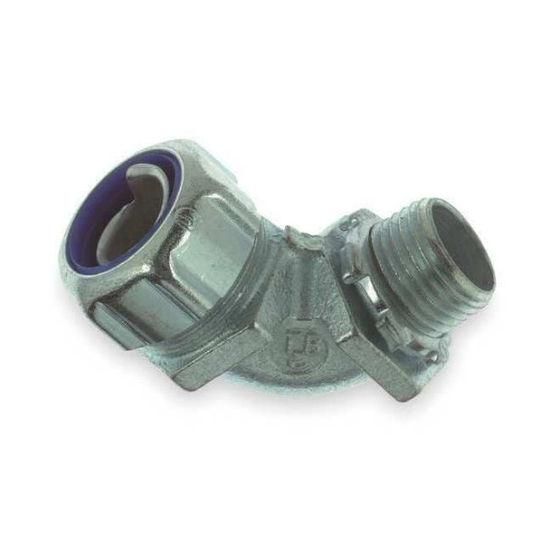 Abb Conduit Fitting Connector, 1-1/4 in, Threaded, Steel, Plain, Gray 5255