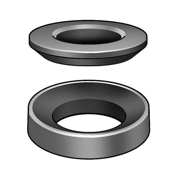 Spherical Washer, Fits Bolt Size 1-1/8 in Steel, Black Oxide Finish, 1 PR