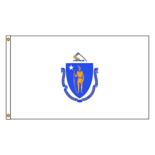 Annin Flagmakers Massachusetts Flag,4x6 Ft,Nylon 142470