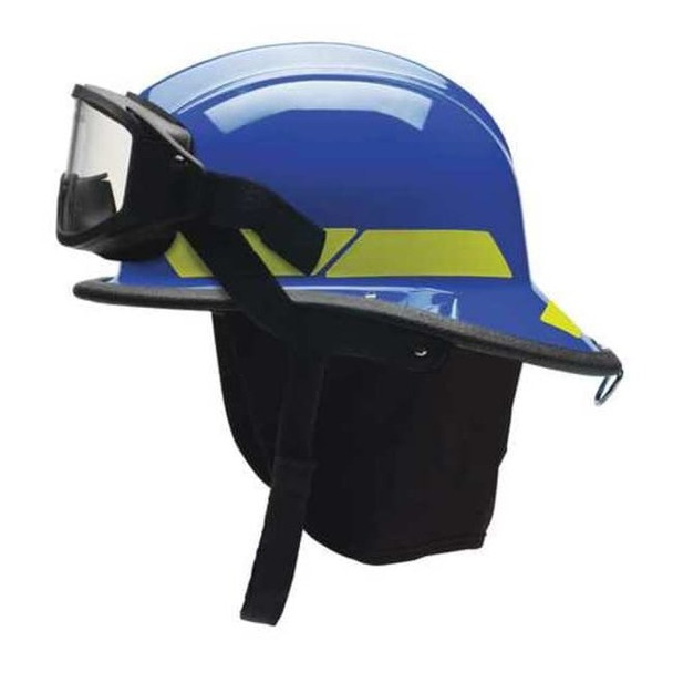 Fire Helmet,Blue,Modern, Thermoplastic, 4 pt Ratchet, Fits Hat Size 6-1/2 to 8