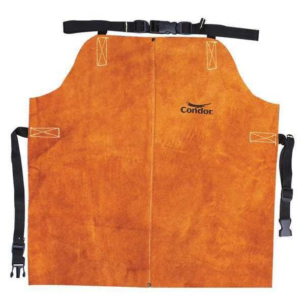 Condor Welding Apron, Leather, 24 in Length, Brown, Universal 4KXH2