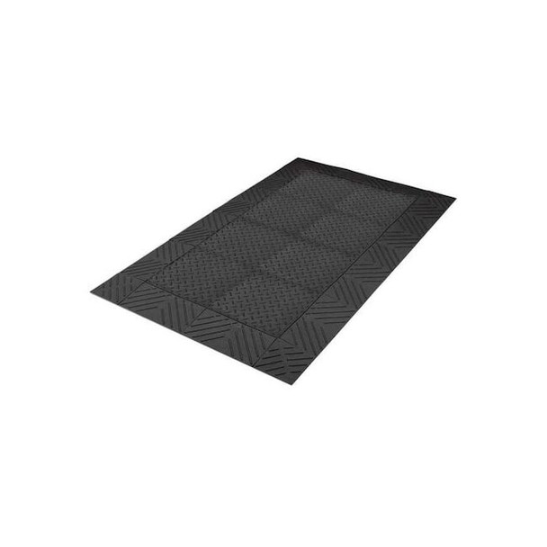 Antifatigue Mat, 120" L x 3 ft. W, 1" Thickness, PVC, Diamond, Black