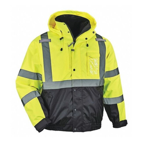 3-in-1 Bomber Jacket, 300D Oxford Polyester, Class 3 Type R, Hi-Viz Lime, M
