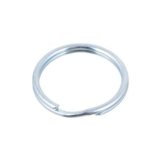 Split Key Ring, Clear, Steel, Split Ring, Zinc 25 PK