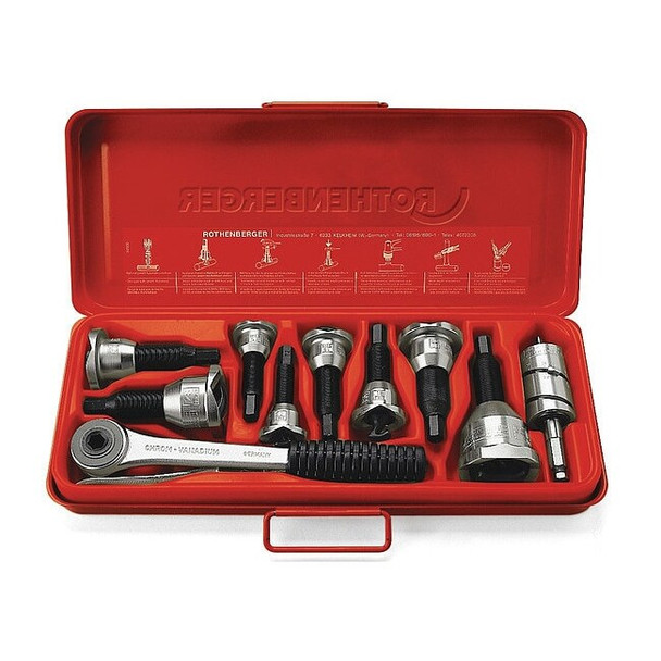 Rothenberger Tee Extractor Set,1/2 to 1-1/8 In,8 Pc 22124