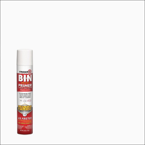 Zinsser 26 Oz. B-I-N Primer Spray with Turbo Spray System, Flat White 356880
