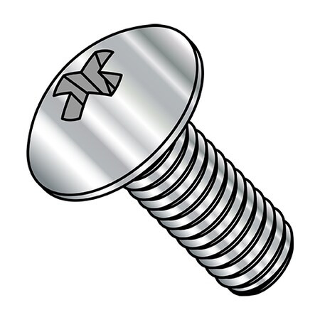 #12-24 x 1/2 in Phillips Truss Machine Screw, Plain Steel, 2000 PK