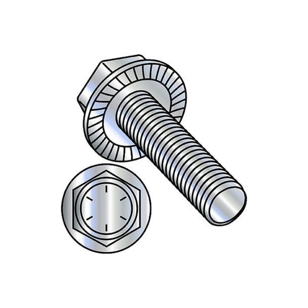 3/8-16in x 1-1/4in Flange Bolts, Steel Zinc, 600 PK