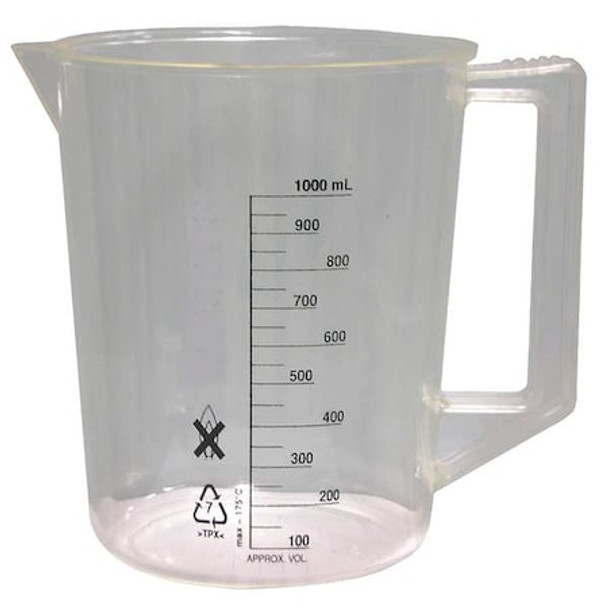 Beaker, Handle, 1000mL, Polymethylpentene (Formerly Lab Safety Supply)