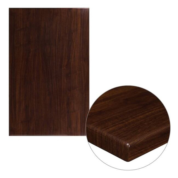 Flash Furniture Walnut Resin Table Top, 30" x 48", Resin, Walnut TP-WAL-3048-GG