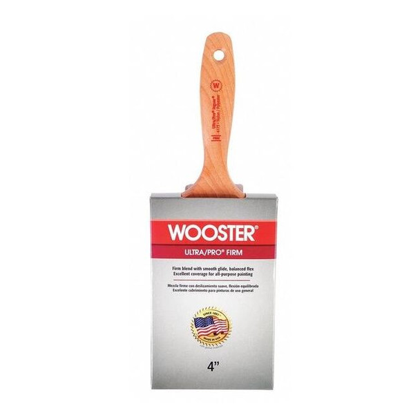 Wooster 4" Wall Firm, Nylon/Polyester Bristle, Paint Brush, Wood Handle 4173-4