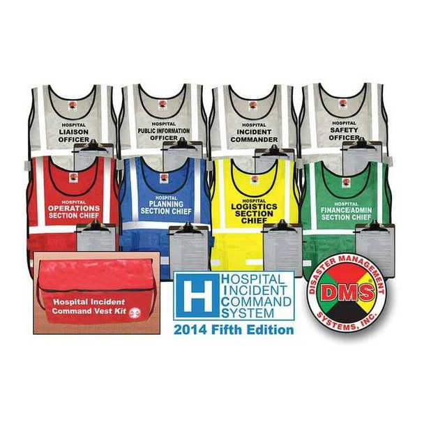 Disaster Management Systems HICS 2014 Vest Kit,Small,8 Vests DMS 05371