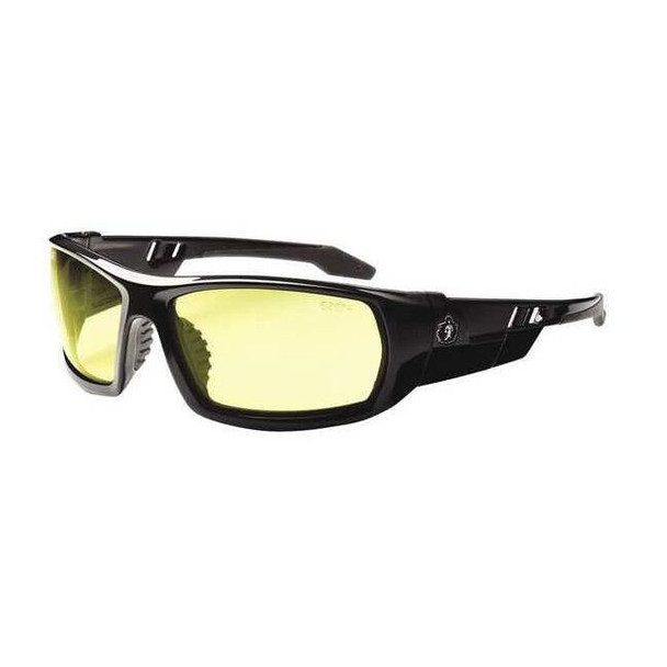 ODIN, Safety Glasses, Uncoated, Yellow Lens, Black Frame, Full-Frame