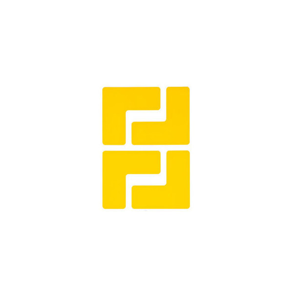 Brady ToughStripe Floor Marking Tape 2""W X 5""L Yellow L-Shaped Design 20 Corne