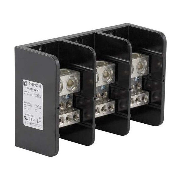 Power Distribution Block, Open, 3 Pole, 760 A Copper, 600 V AC/DC, Surface Mount