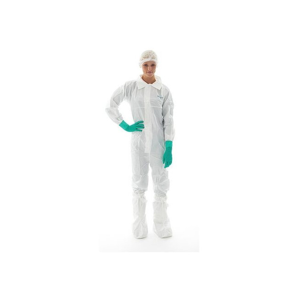 Bioclean Coverall,XL,Wht,Non-Porous Film Lam,PK20 S-BDCCT