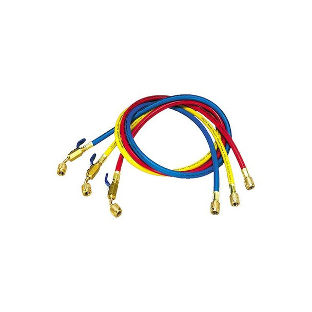 Yellow Jacket Hose, 16 in L, Blue/Red/Yellow, 800 psi 29486
