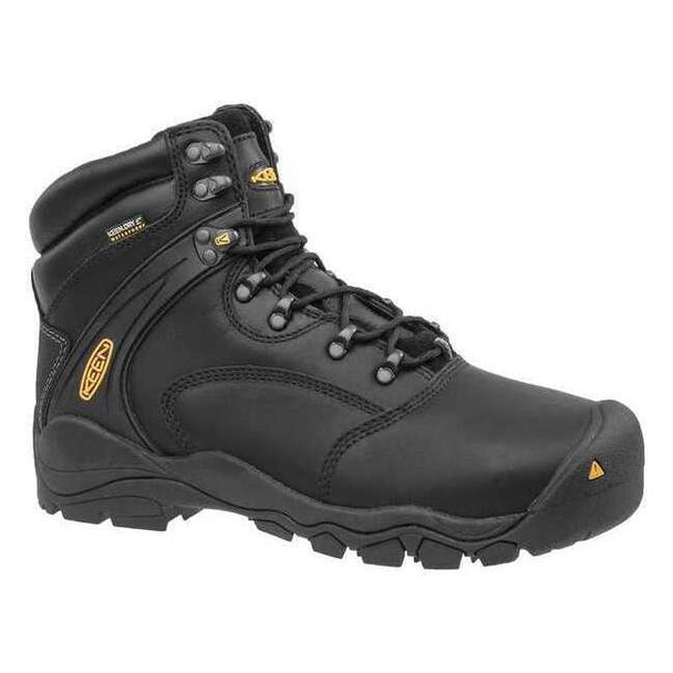Keen Men's 6-Inch Work Boot, 14 EE, Steel Toe, 6 in H, Black, 1011357 1011357