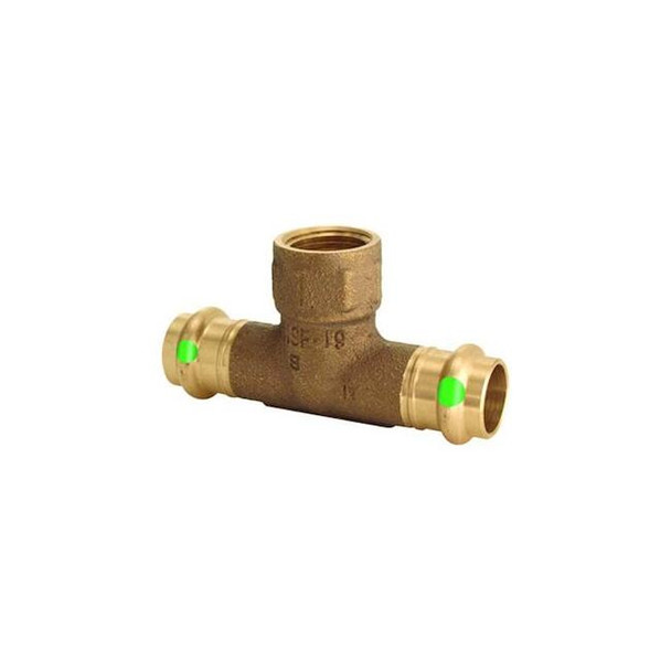 Viega Tee,Bronze,Press-fit3/4",3/4",FNPT1/4" 79585