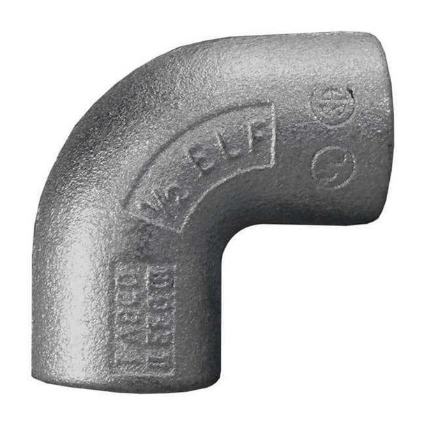 IMC 90 Deg Elbow, 1/2 in, Threaded, Aluminum, Plain, Silver