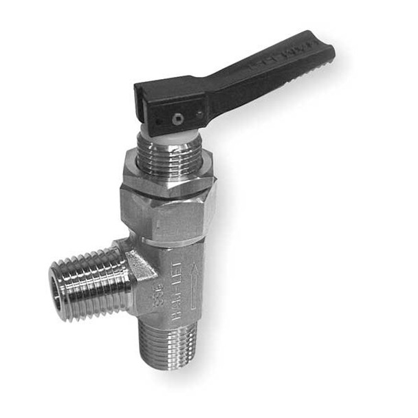 Ham-Let Manual 2-Way Ball Valve,NPT,Brass H-1280-B-N-1/4-A