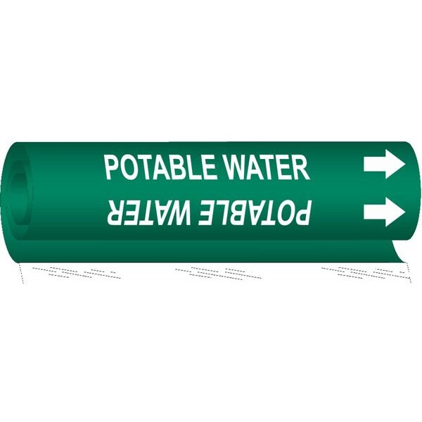 Brady Pipe Mrkr,Potable Water,1-1/2to2-3/8 In, 5744-I 5744-I