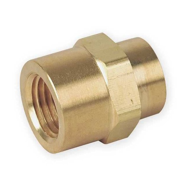 Hex Coupling Brass Pipe Fitting, 1/4 in Female NPT X 1/4 in Female NPT