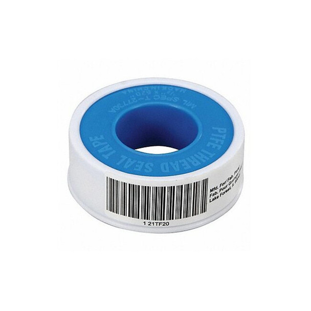 PTFE Thread Sealant Tape, Low Density, 1/2 in W x 43 ft L, White,