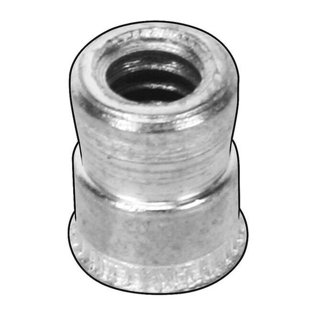Nut Insert, #10-32 Thrd Sz, 3/4 in L, Sleeve, Stainless Steel, Plain, 10 PK