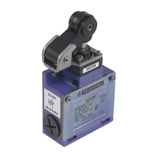 Limit Switch, Plunger, Roller, 1NC/1NO, 10A at 240V AC, Actuator Location: Top