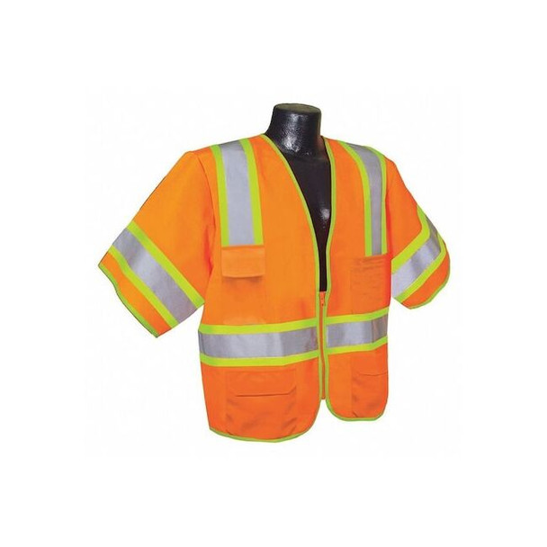Condor High Visibility Vest,Orange/Red,4XL 53YP40