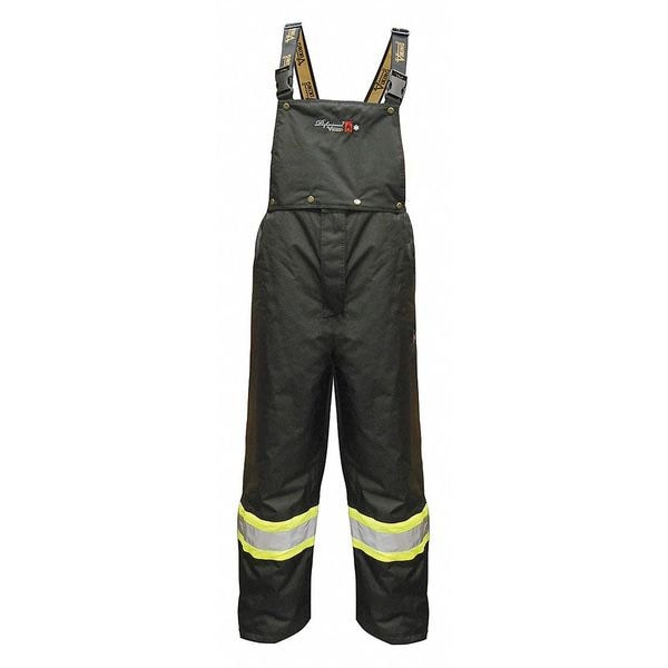 Flame-Resistant Insulated Rain Bib Pants, XL, 31 1/2 in Inseam, Polyester