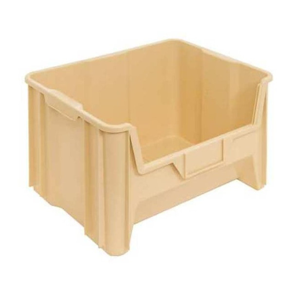 Storage Bin, Polyethylene, Ivory, 12 1/2 in H, 19 7/8 in W, 15 1/4 in L