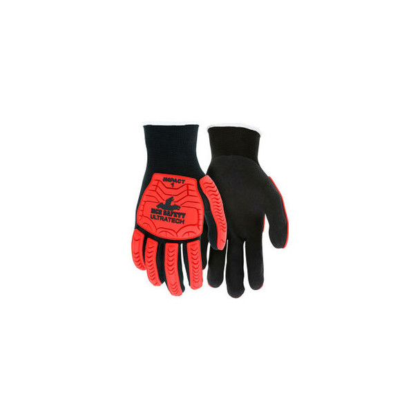 MCR Safety UltraTech Gloves 13 Gauge Nylon Shell Nitrile Palm/Fingers TPR Back 1
