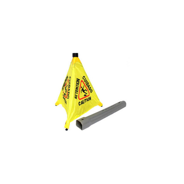Impact Pop Up Safety Cone 20"" Yellow/Black Multi-Lingual