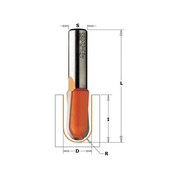 Cmt Round Groove Cut Profile Router Bit,3/4" 814.190.11