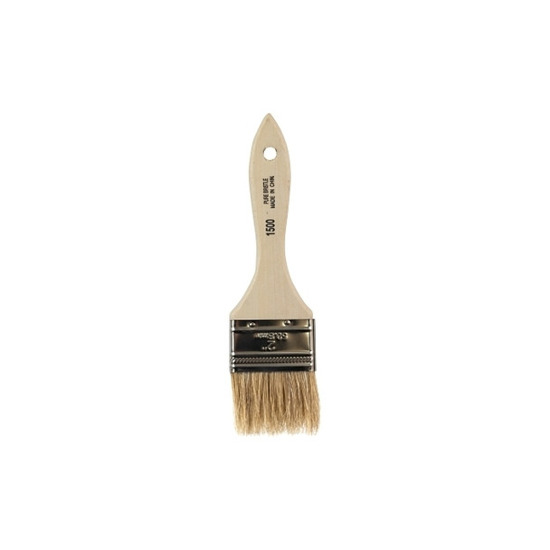 White Chinese Bristle Paint Brush, 3/8 in Thick x 2-1/2 in W, Wood Handle Pack of 12
