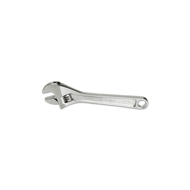 Adjustable Wrench, 4-11/32 in L, 3/4 in jaw, Satin Chrome