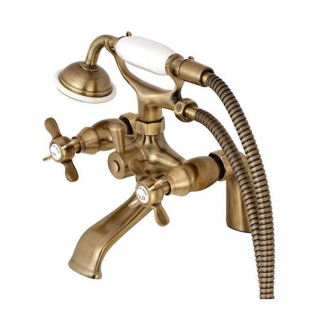 Kingston Brass Deck-Mount Clawfoot Tub Faucet, Antique Brass, Deck Mount KS287AB
