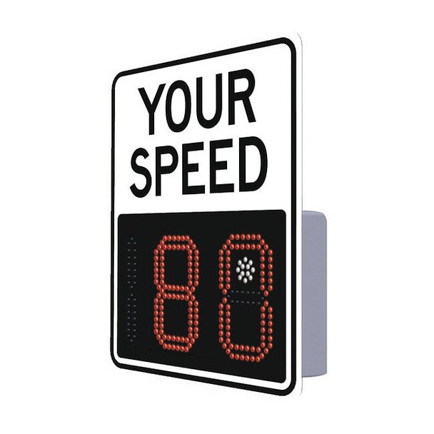 Tapco LEDRadarSpeedDisplaySign,White,Solar 138890
