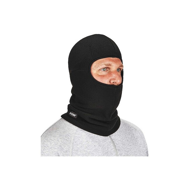 Ergodyne Balaclava with Zipper,Universal,Black 6893Z