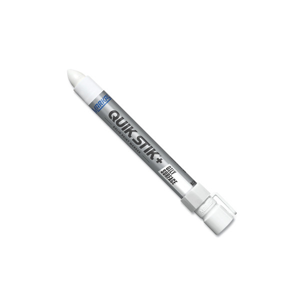 Quik Stik®+ Oily Surface Solid Paint Marker, 1/2 in dia, 6 in L, White Pack of 12