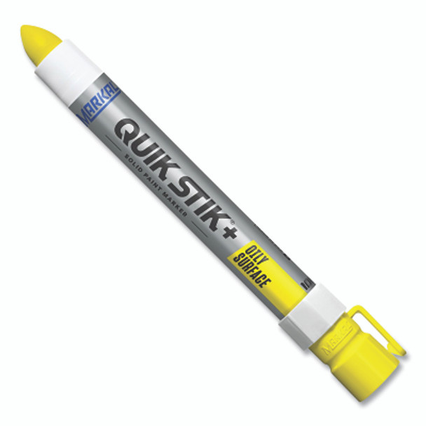 Quik Stik®+ Oily Surface Solid Paint Marker, 1/2 in dia, 6 in L, Yellow Pack of 12