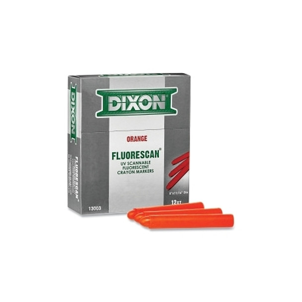 Fluorescent Crayon, 5 in dia, 11/16 in L, Fluorescent Orange