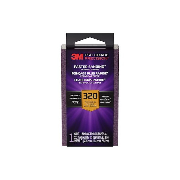 3m Sanding Sponge,Aluminum Oxide,320 Grit FSB320-PGP-1T