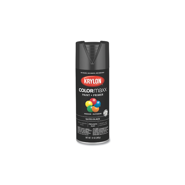 COLORmaxx™ Paint + Primer Spray Paint, 12 oz, Black, Gloss