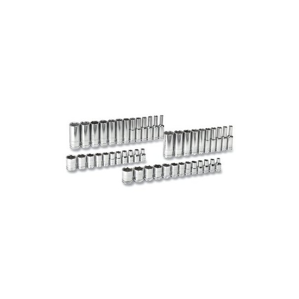 47 Pc. 1/4 in Drive 6 Point Standard and Deep SAE and Metric Socket Set
