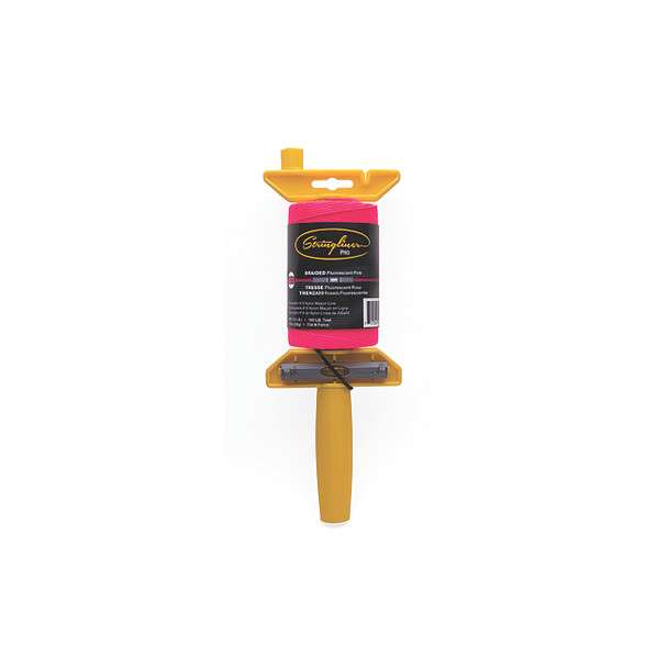 PRO Mason's Line Reel, 500 ft Braided #18 Nylon with Reel, Fluorescent Pink
