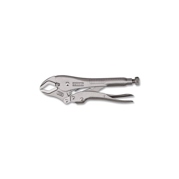 Locking Plier, 10 in OAL, 1-7/8 in Jaw Opening, 1/2 in Jaw Thickness, Curved, Serrated